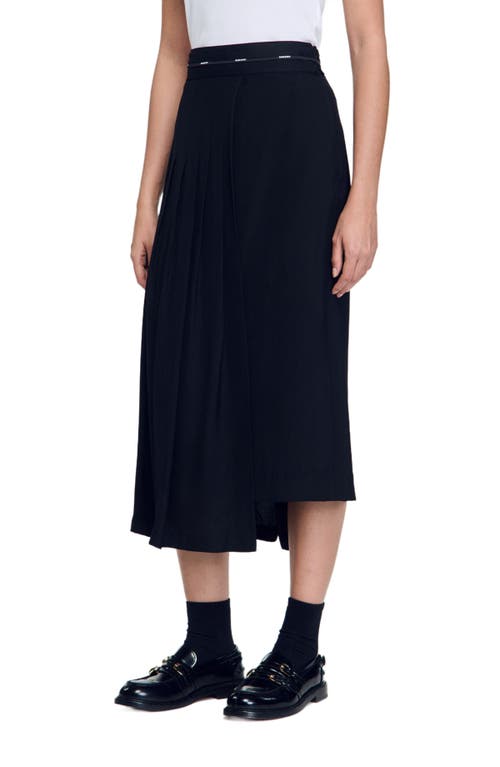 SANDRO Long asymmetrical skirt in Black at Nordstrom, Size 38 Eu