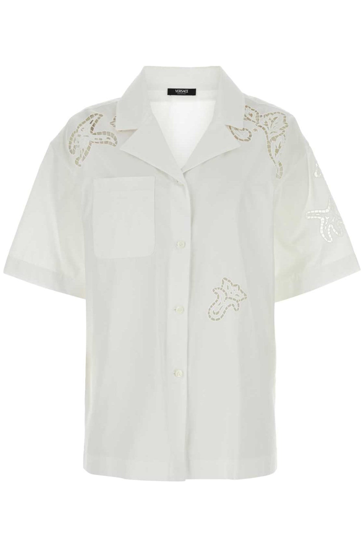 SANGALLO-EMBROIDERED SHORT-SLEEVED SHIRT