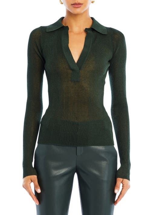 SER.O.YA Paige Polo Top in Forest Green at Nordstrom, Size Xx-Small L