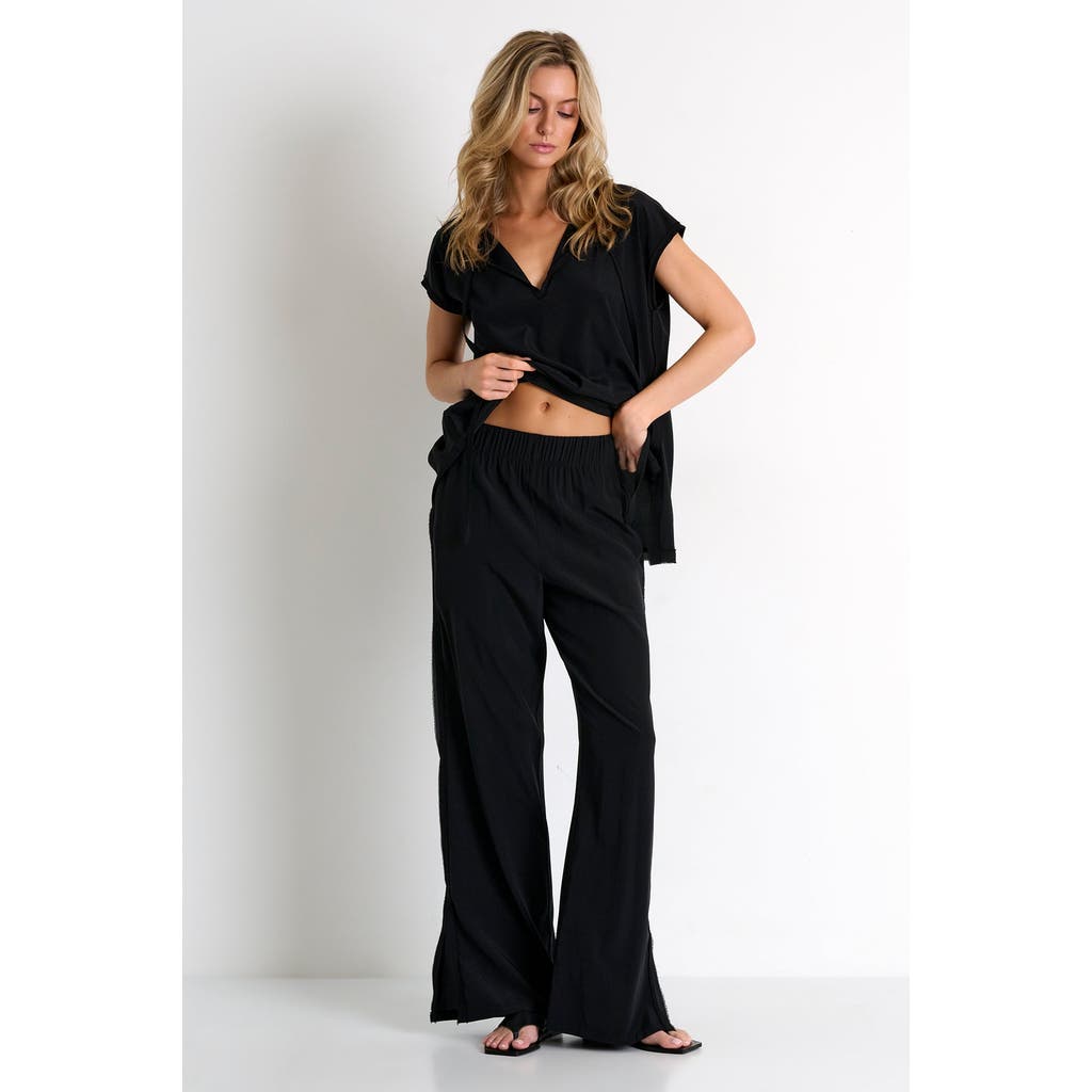 SHAN Straight-Leg Silk Pants in Black at Nordstrom, Size 4