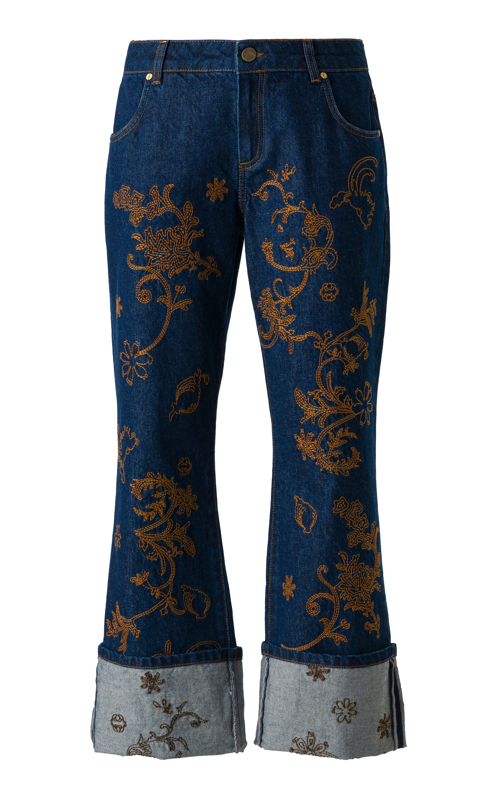 SIEDRS - Gilberte Embroidered Rigid Low-Rise Flared Jeans - Navy - EU 36 - Only At Moda Operandi