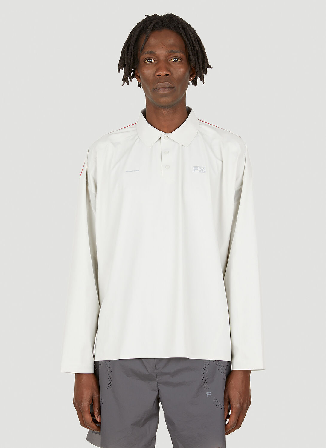 SLAM JAM Long Sleeve Polo Top - Polo Shirts White S