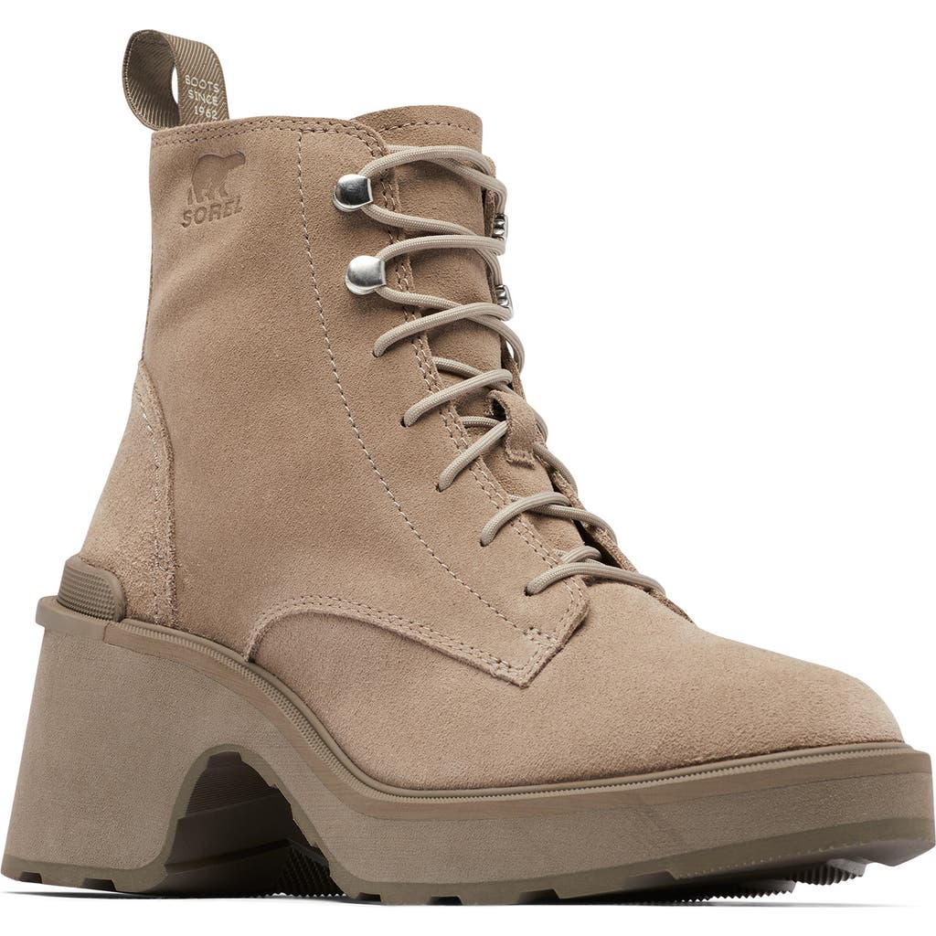 SOREL Hi-Line Waterproof Lace-Up Boot in Omega Taupe/Wet Sand at Nordstrom Rack, Size 7