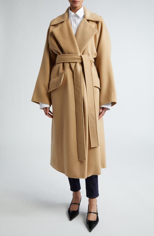 SPORTMAX Orense Wool & Cashmere Double Face Wrap Coat in Beige at Nordstrom, Size 4