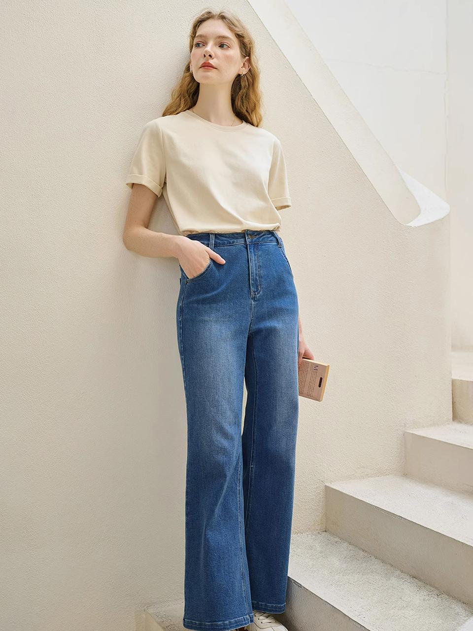 SR_High Rise Skinny Wide-leg Pants