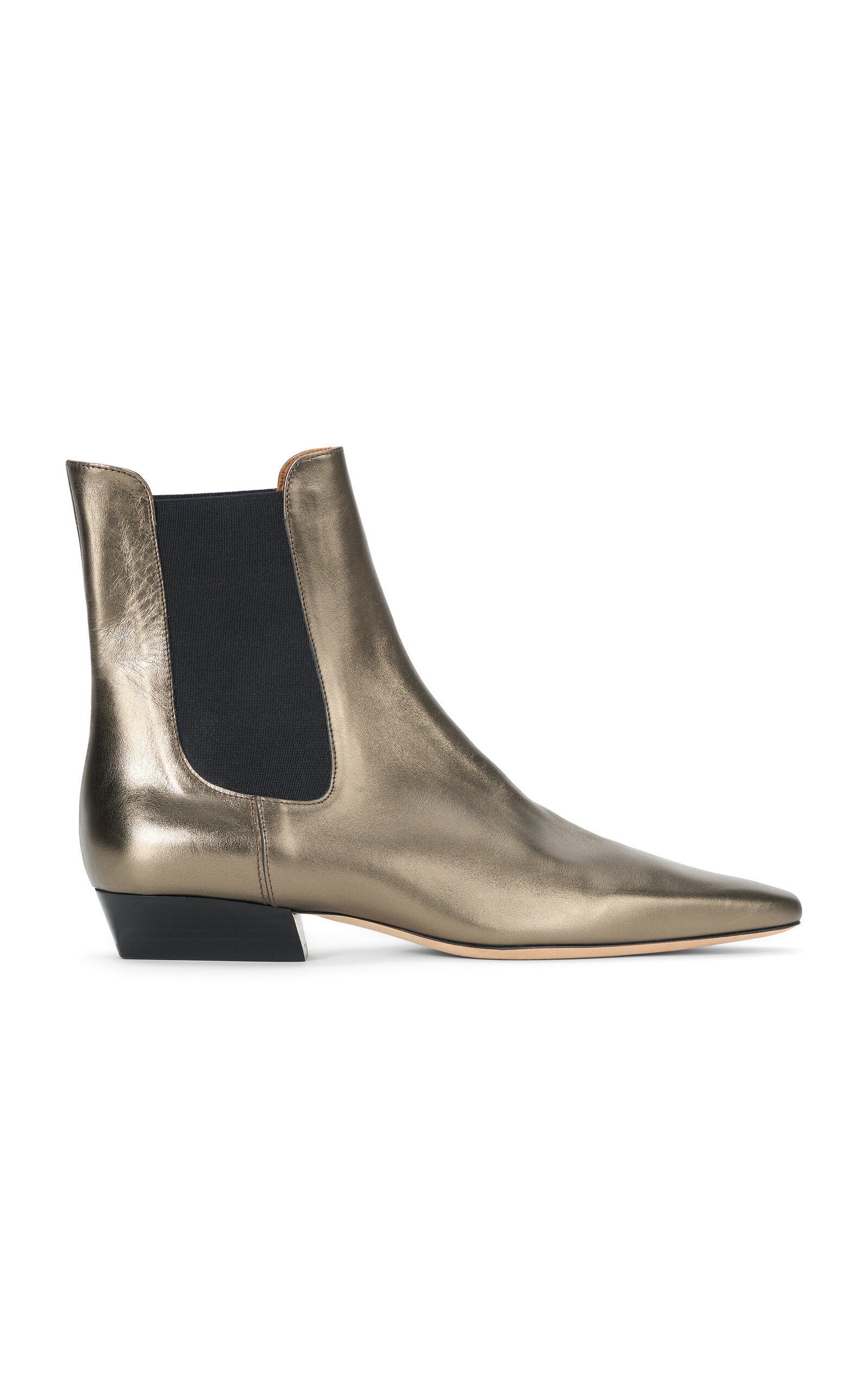 STAUD - Wally Laminated Leather Chelsea Boots - Metallic - IT 36 - Moda Operandi