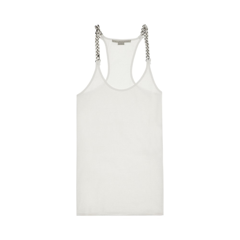 STELLA MCCARTNEY Ribbed tank top with chain straps Woman S