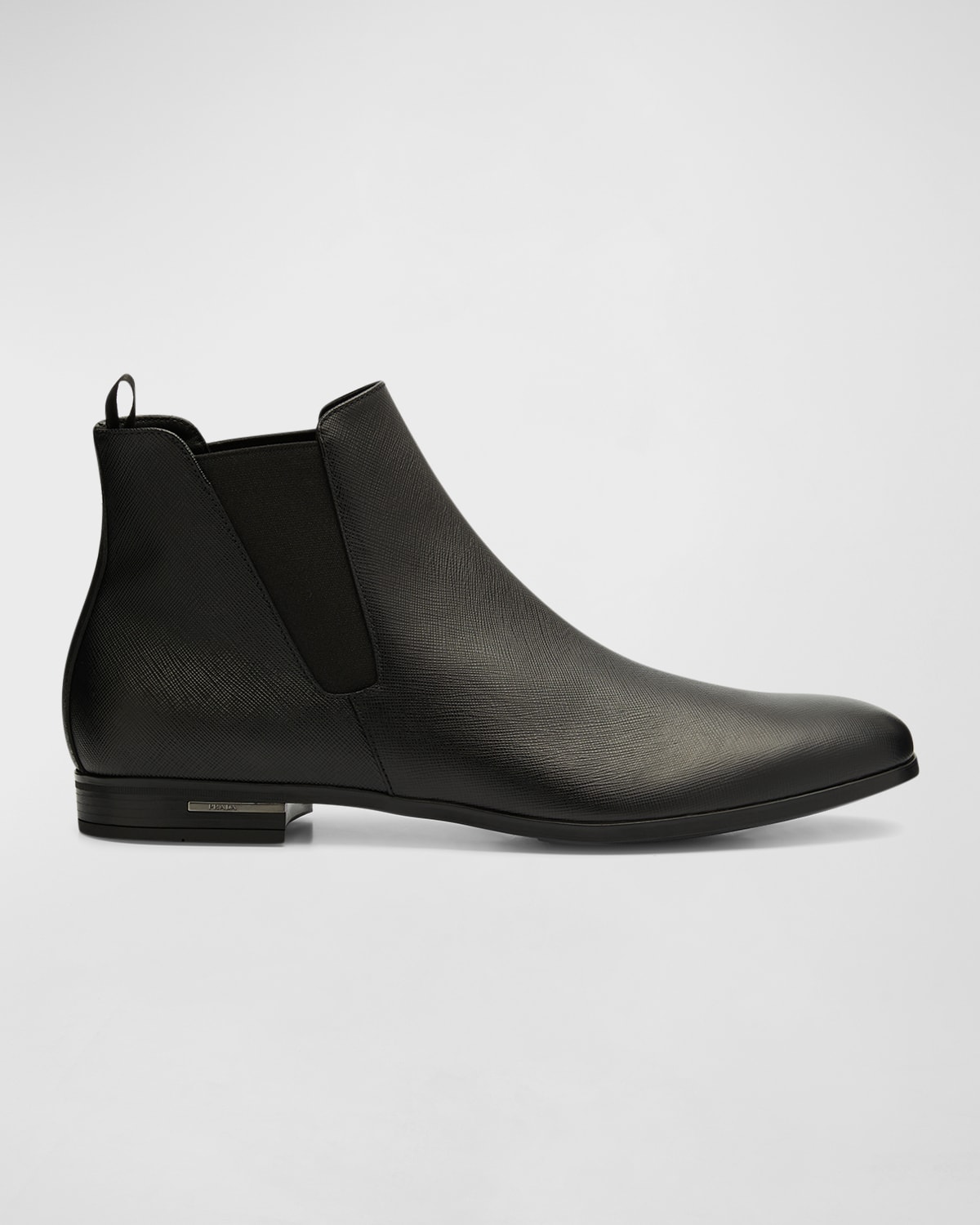 Saffiano Leather Chelsea Boots