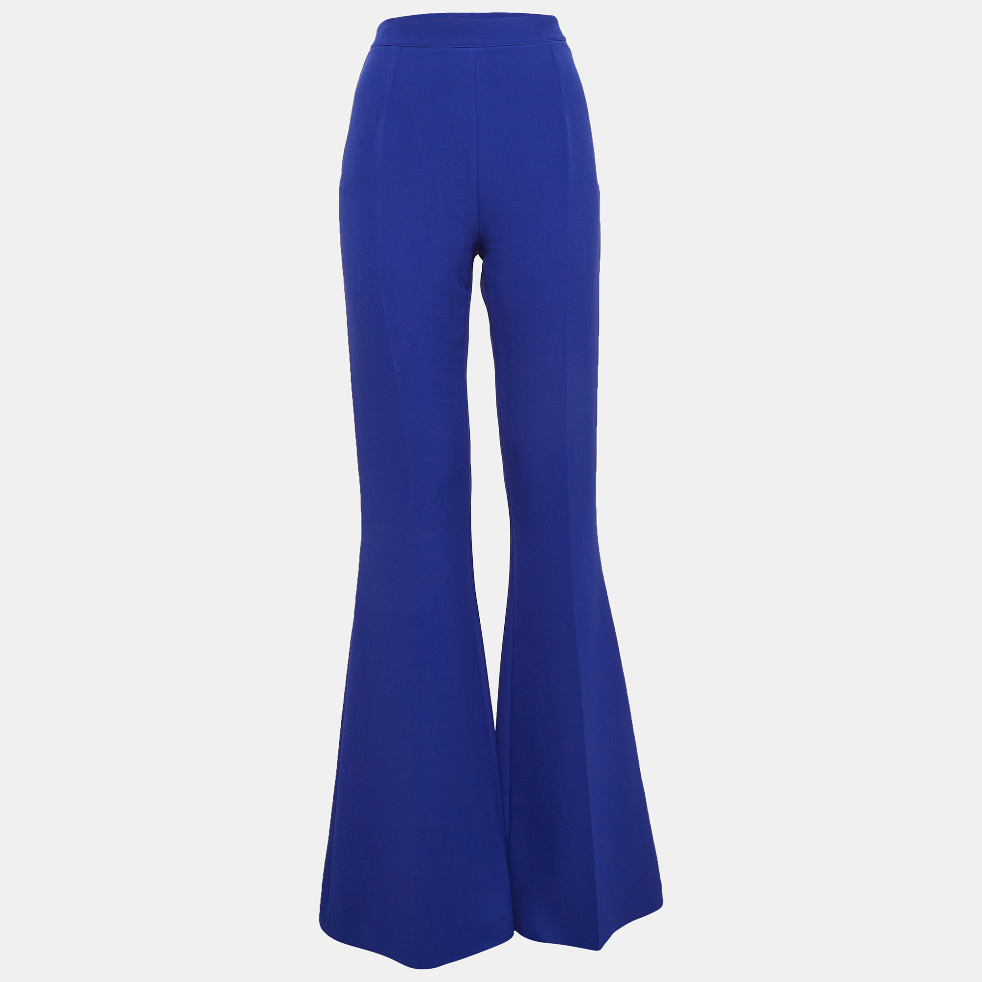 Safiyaa Azzure Blue Stretch Crepe Flared Pants M