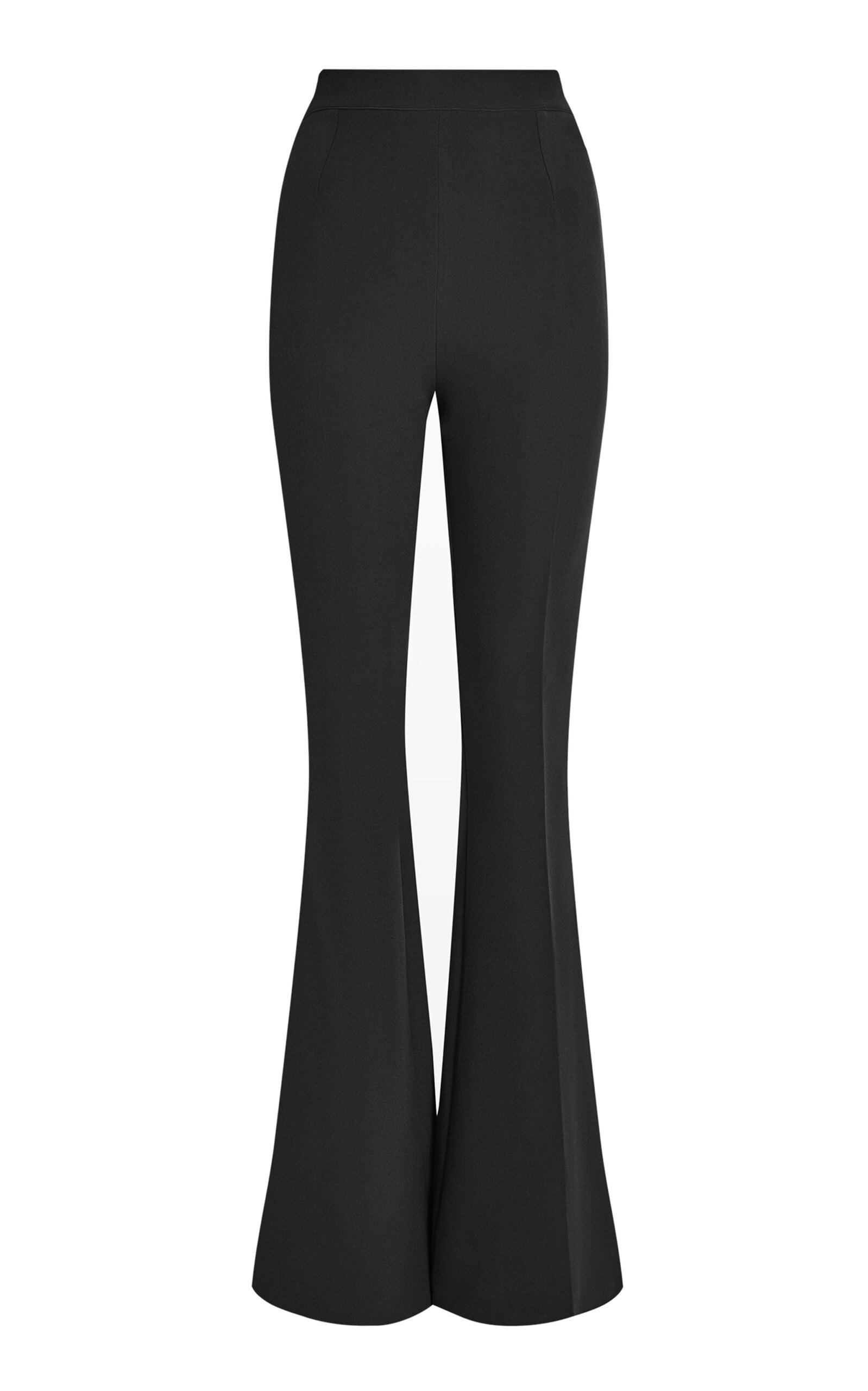 Safiyaa - Halluana Stretch-Crepe Wide Flared-Leg Trousers - Black - FR 42 - Moda Operandi