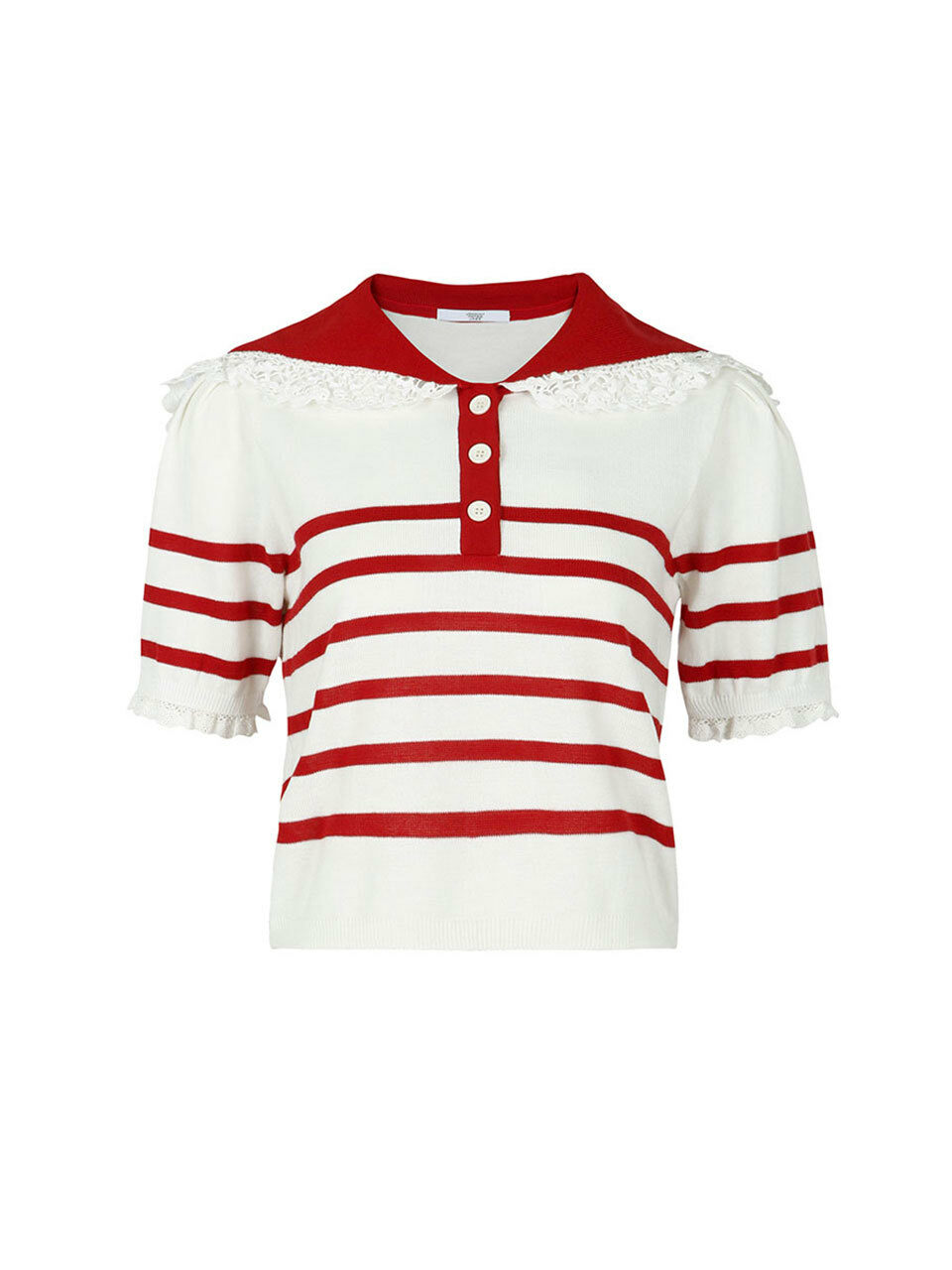 Sailor Collar Knit Top_Red