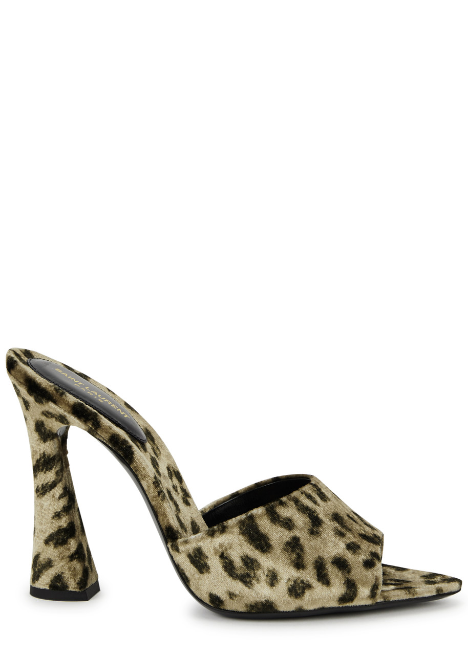 Saint Laurent 105 Leopard-print Velvet Mules - 7