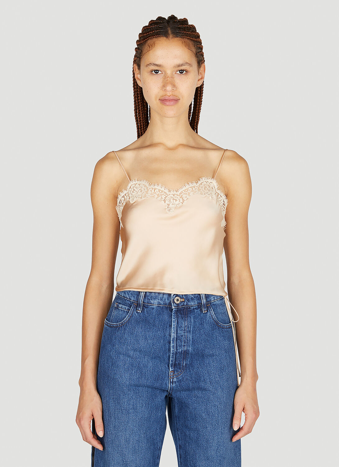 Saint Laurent Lace Camisole Top - Woman Tops Beige Fr - 34