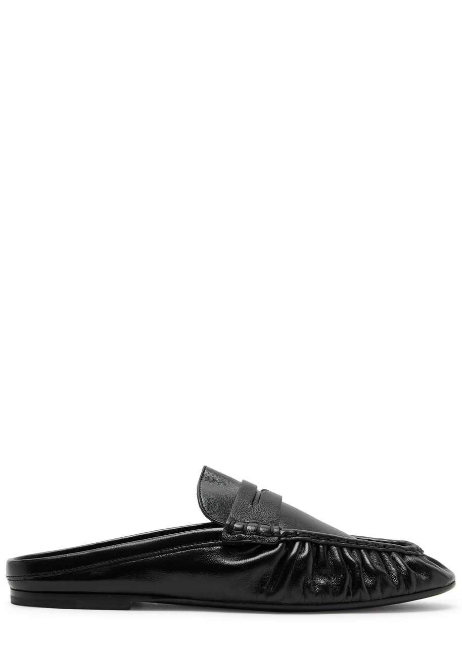 Saint Laurent Le Loafer Leather Backless Loafers - Black - 39 (IT39 / UK6)