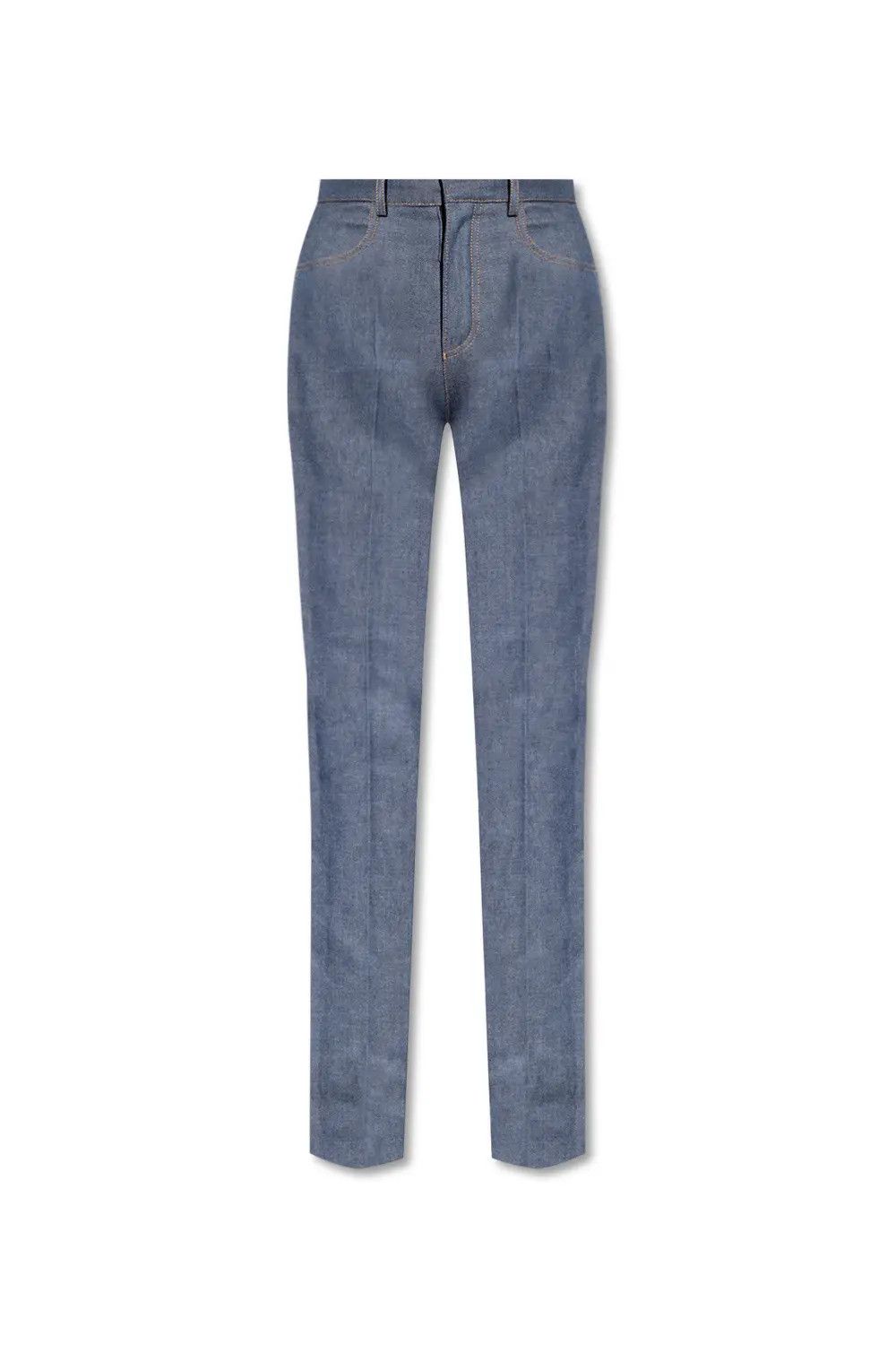 Saint Laurent Paris O1B1Hav111224 Straight-Leg Pants In Denim In Blue, Women's (Size 30)