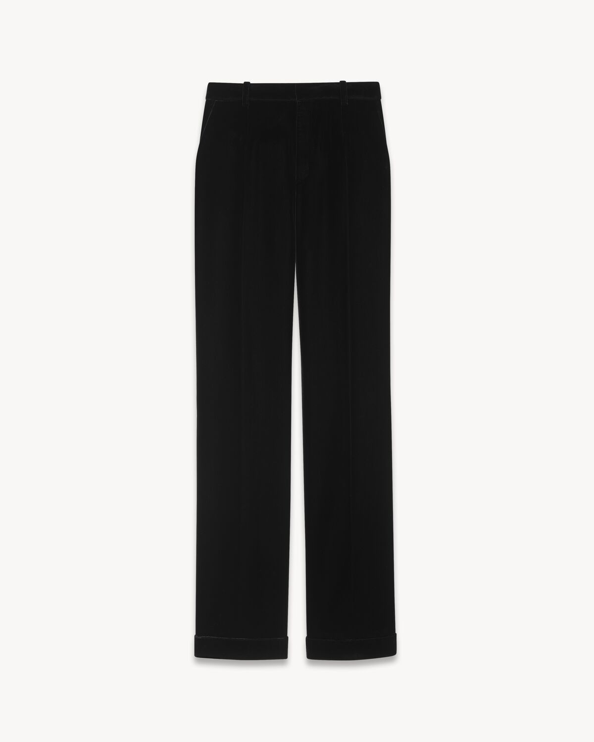 Saint Laurent Paris O1S1Wg111124 Tailored Pants In Velvet In Black, Women's (Size 26)