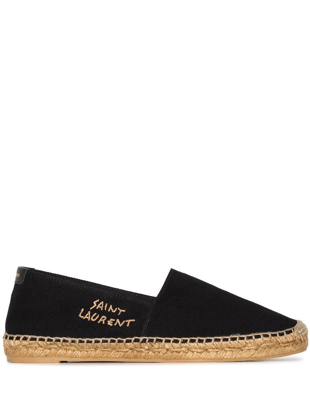 Saint Laurent Paris Signature Canvas Espadrilles Shoes in Mixed Colours, Women's (Size 6.5)