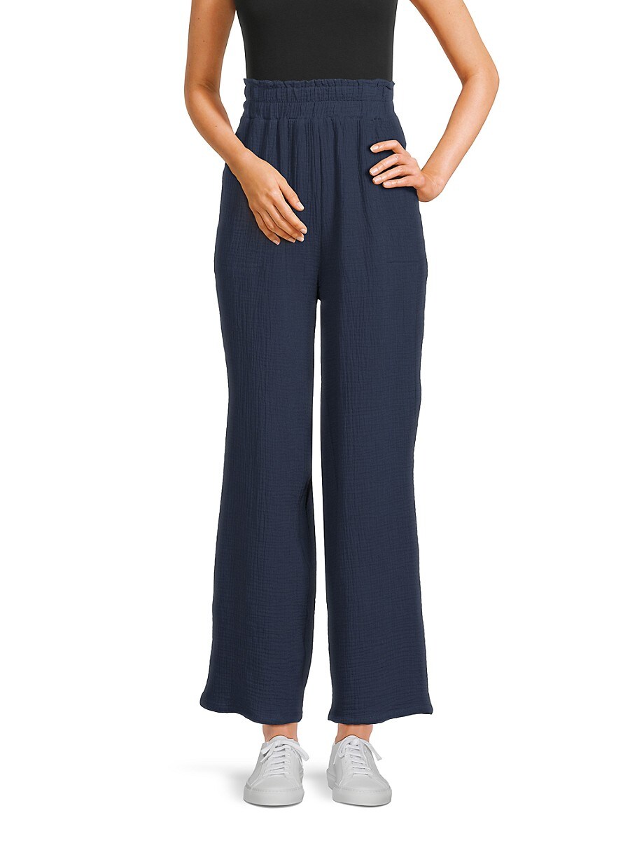 Saks Fifth Avenue Women's Solid Straight-Leg Pants - Coastal Blue - Size XS