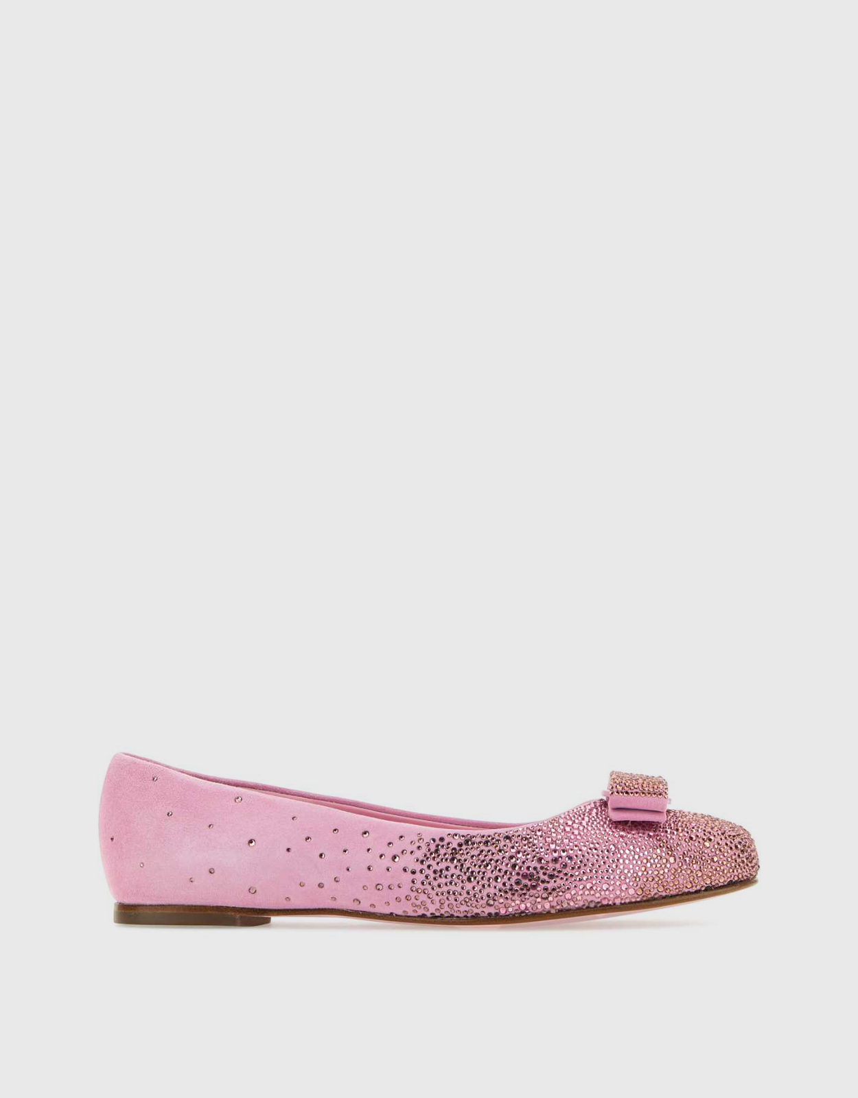 Salvatore Ferragamo Vara Bow Crystal-Embellished Ballet Flats - 5+