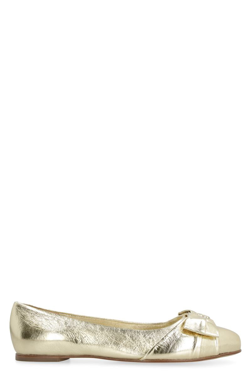 Salvatore Ferragamo Varina Metallic Leather Ballet Flats