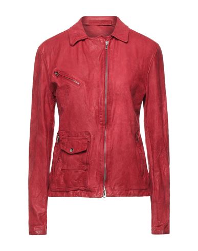 Salvatore Santoro Woman Jacket Red Size 8 Ovine leather