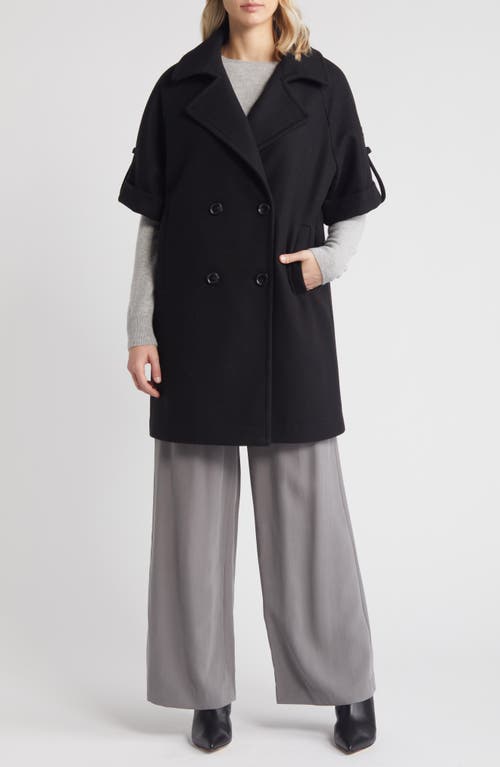 Sam Edelman Double Breasted Cape Coat in Black at Nordstrom, Size Small