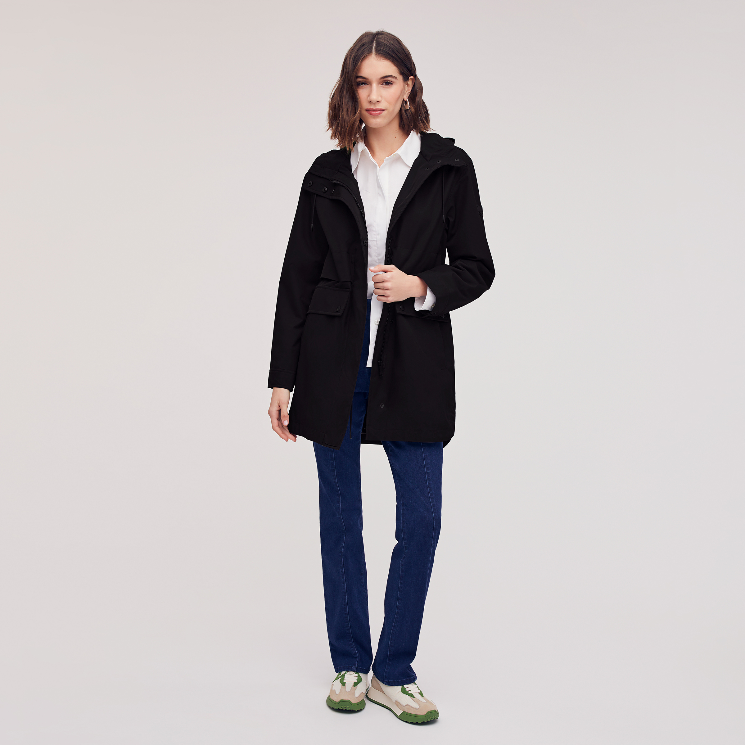 Sam Edelman Hooded Anorak Jacket Black