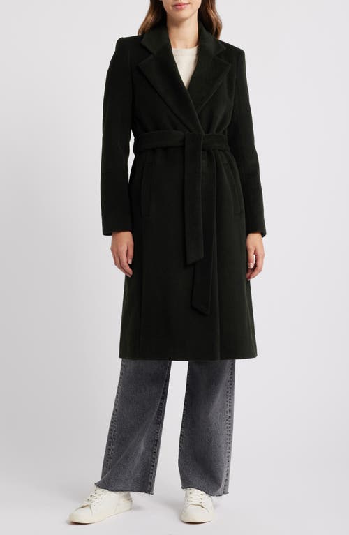 Sam Edelman Tie Belt Wool Blend Wrap Coat in Military Green at Nordstrom, Size 0