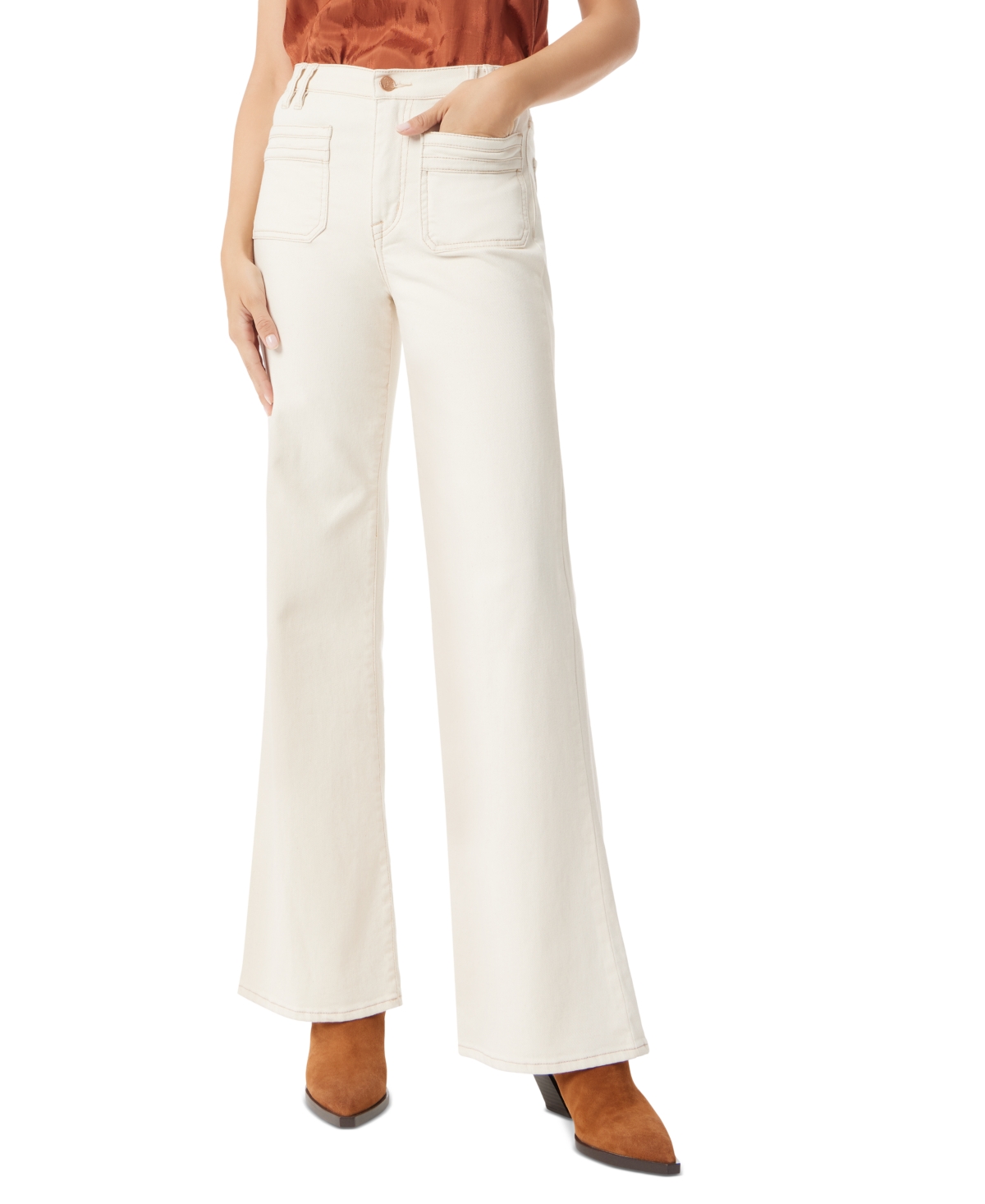 Sam Edelman Women's Bay Patch-Pocket Flared Jeans - Undyed Natural W/ Seed