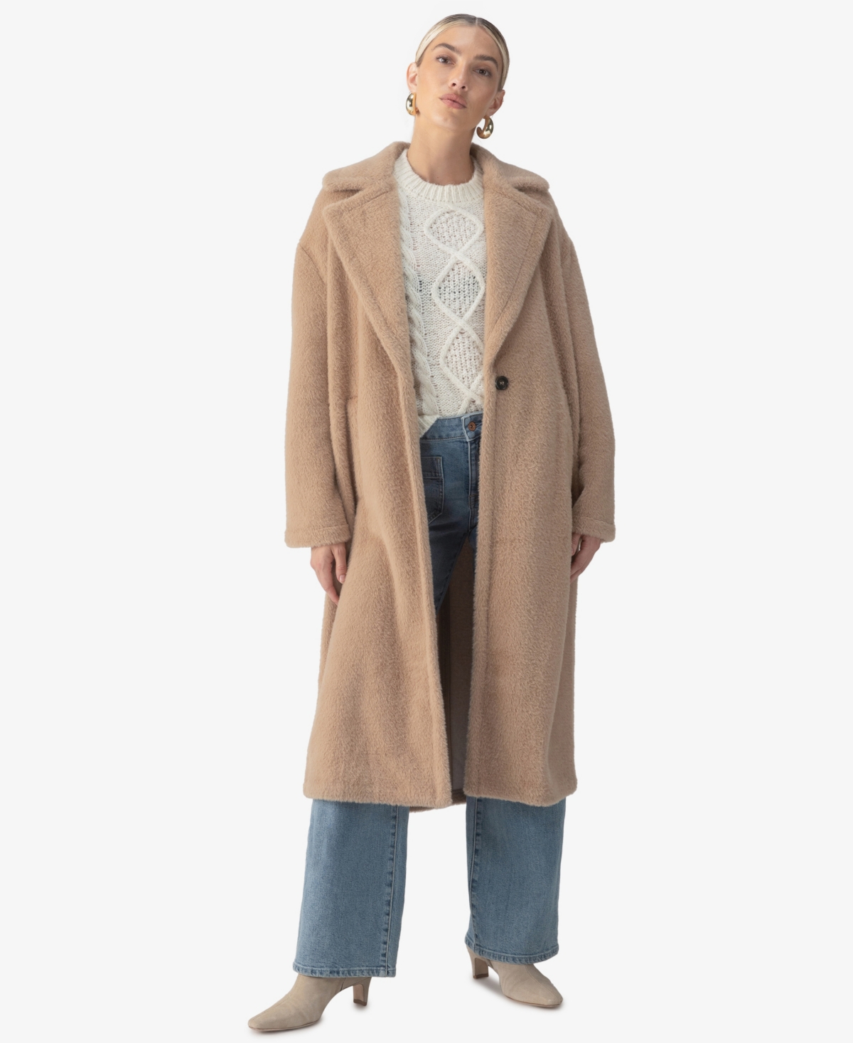 Sanctuary Women's Live In Faux-Fur Coat - Warm Camel