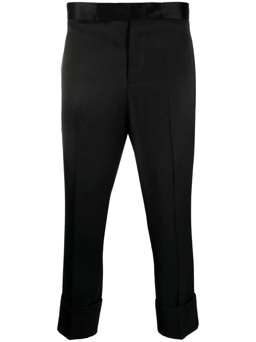 Sapio Satin-Finish Cropped Tailored Trousers