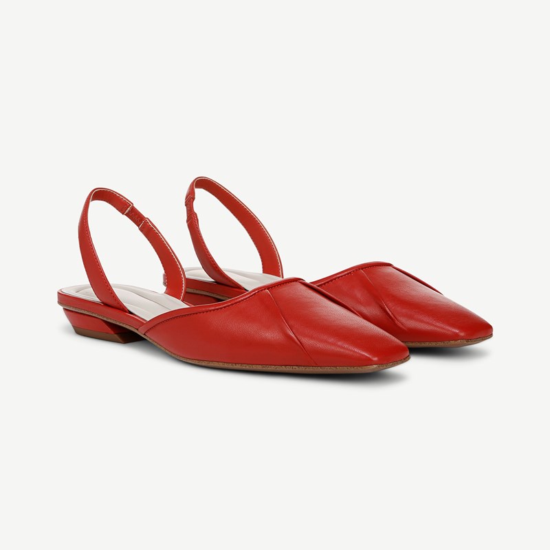 Sarto By Franco Sarto Sarto Debbie Slingback Shoes (Vintage Red Leather) 5.5 M Square Toe