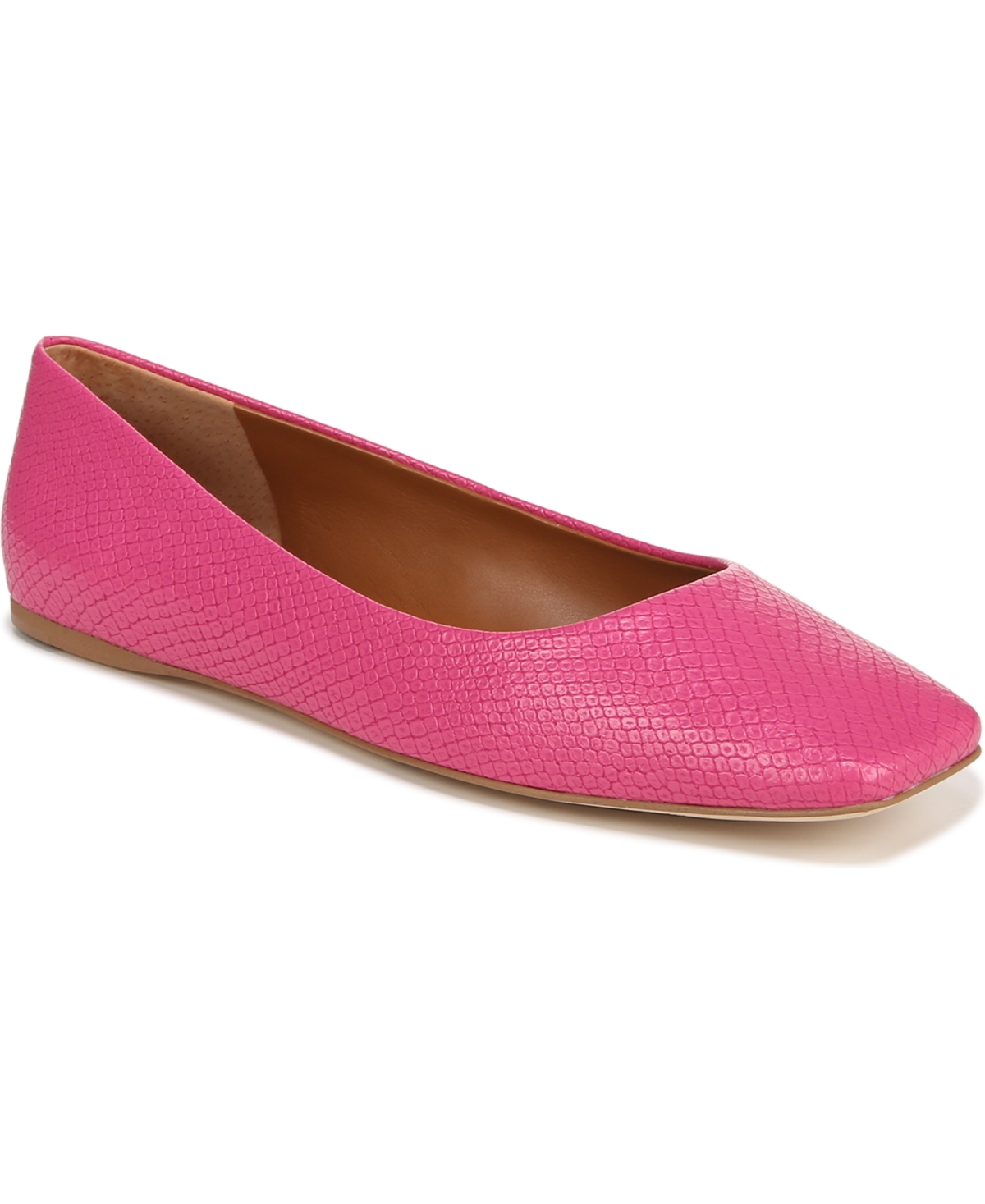 Sarto by Franco Sarto Women's Flexa Amaya Square Toe Ballet Flats - Pink Snake Pattern Faux Leather