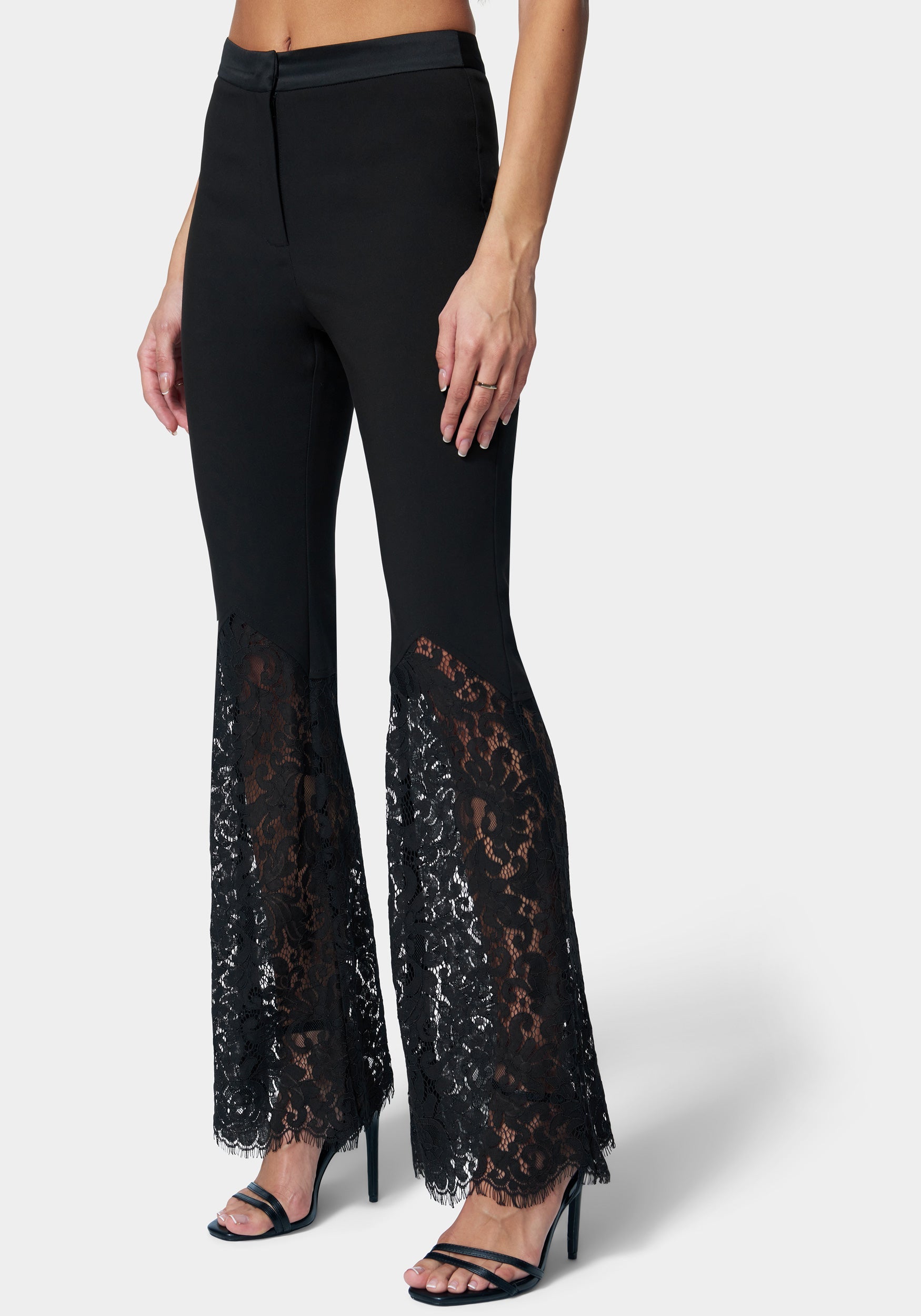 Satin Lace Flared Pant