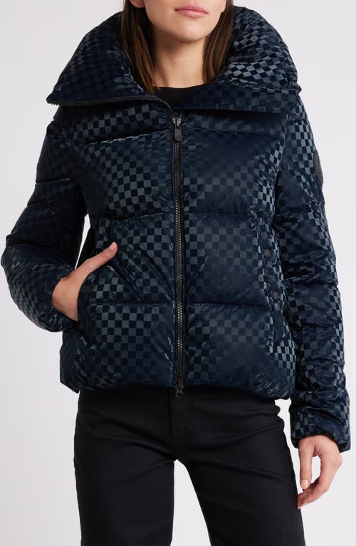 Save The Duck Alas Water Repellent Check Puffer Coat in Blue Black at Nordstrom, Size 00