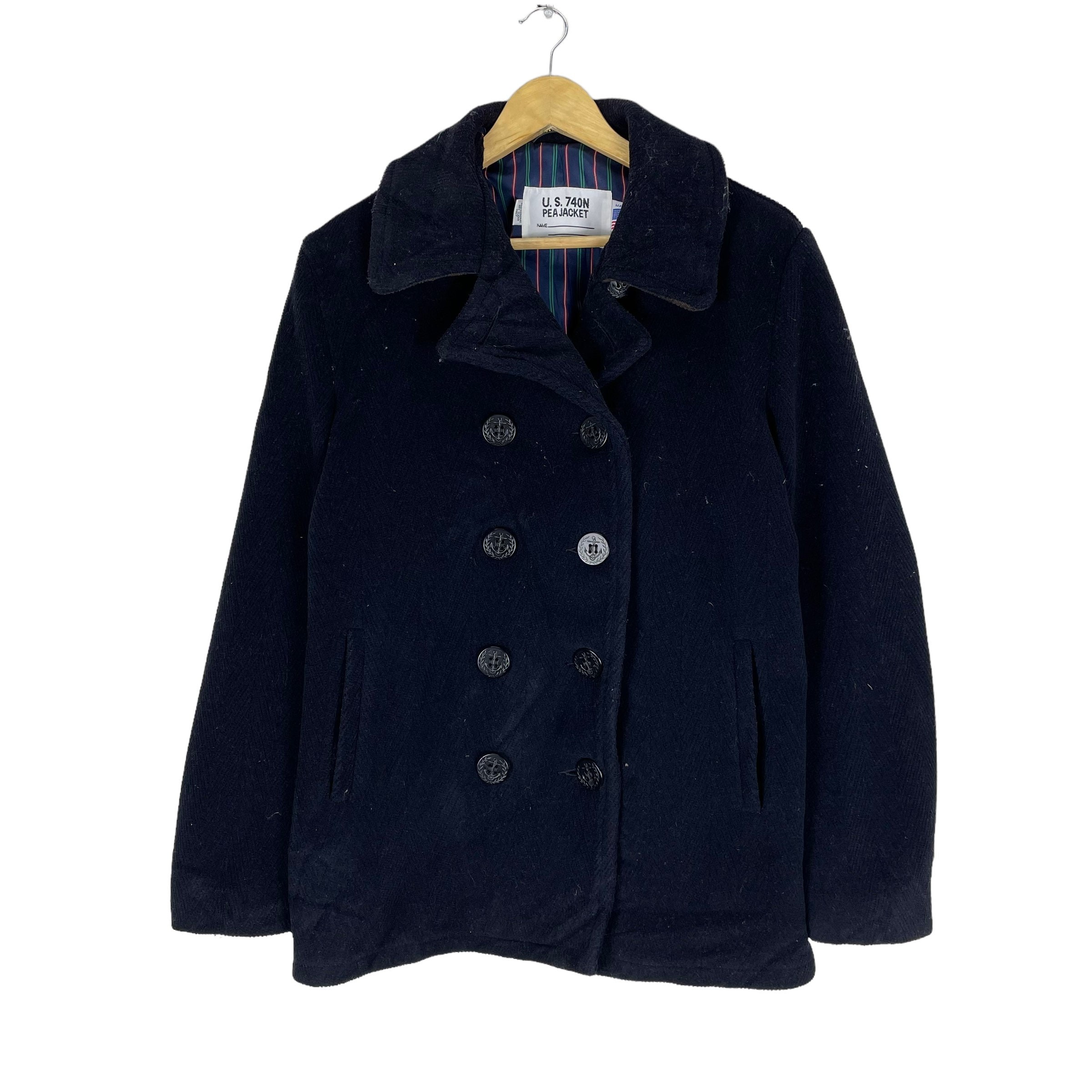 Schott Bros X Takeo Kikuchi Military Pea Coat Jacket Navy Colour Size Large