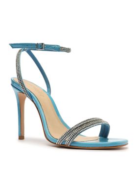 Schutz Women's Altina Glam Heeled Sandals, Blue, 5M