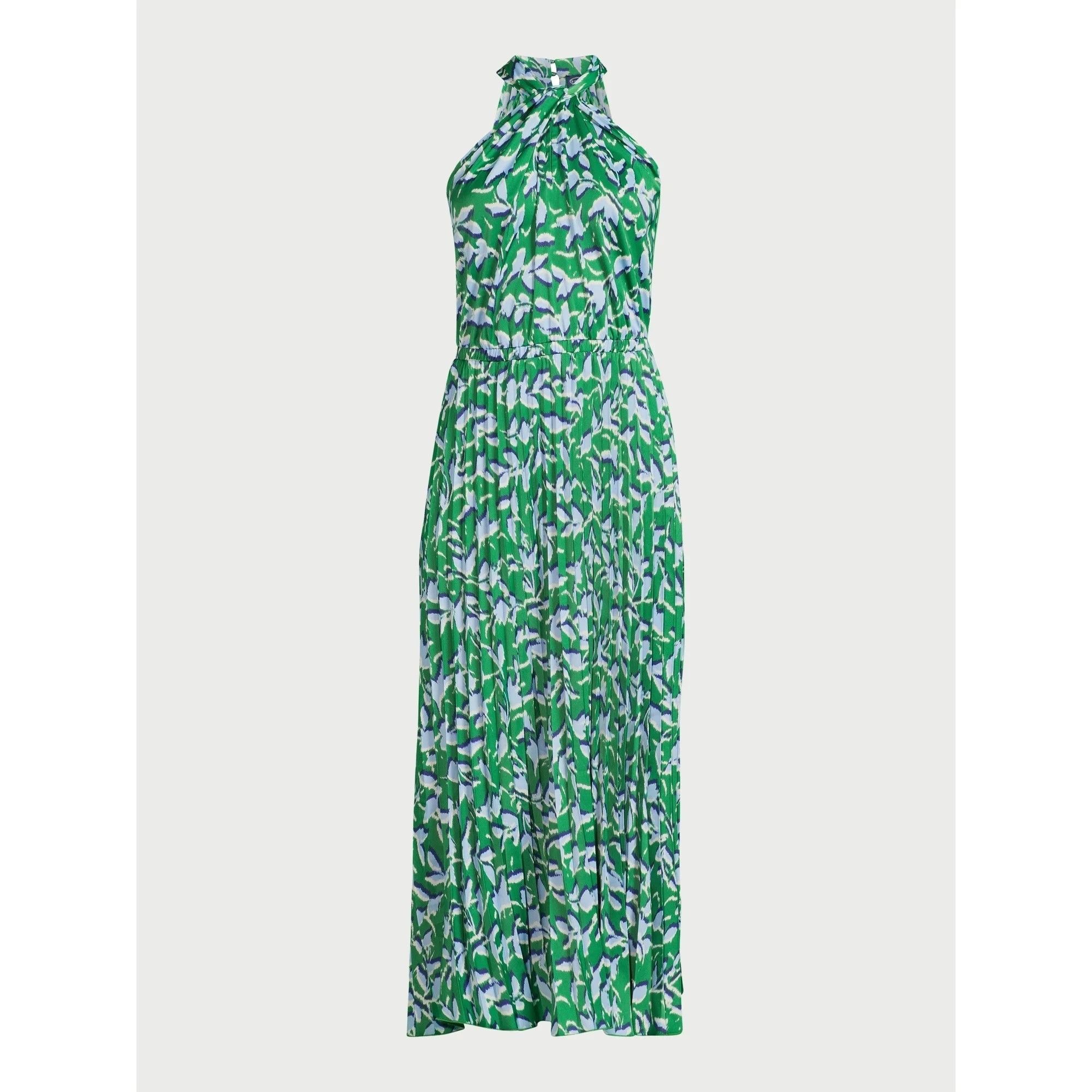 Scoop Women'S Keyhole Halter Neck Dress, Size Small (4-6) - in Green, Women's