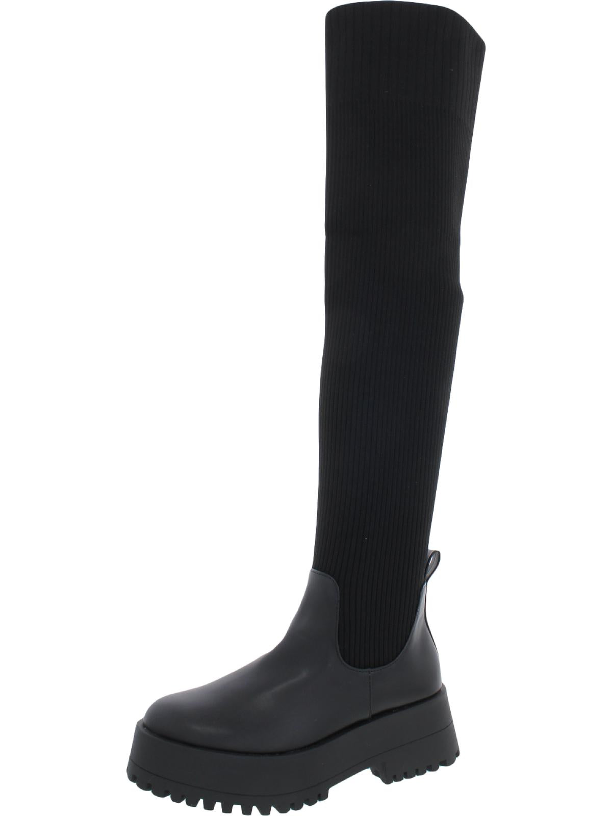 Scoop Womens Tall Lug Sole Over-The-Knee Boots