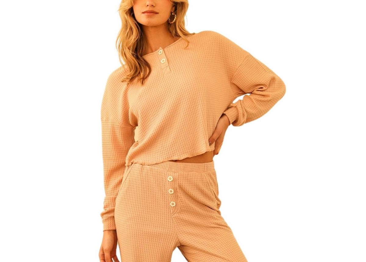 Scout Long Sleeve Oversized Crop Top - Nude