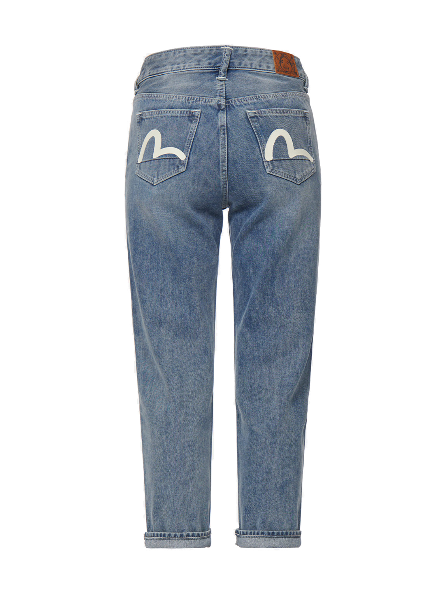 Seagull Print Relax Fit Cropped Jeans