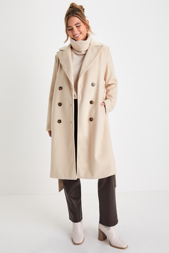 Season of Sophistication Cream Double-Breasted Coat