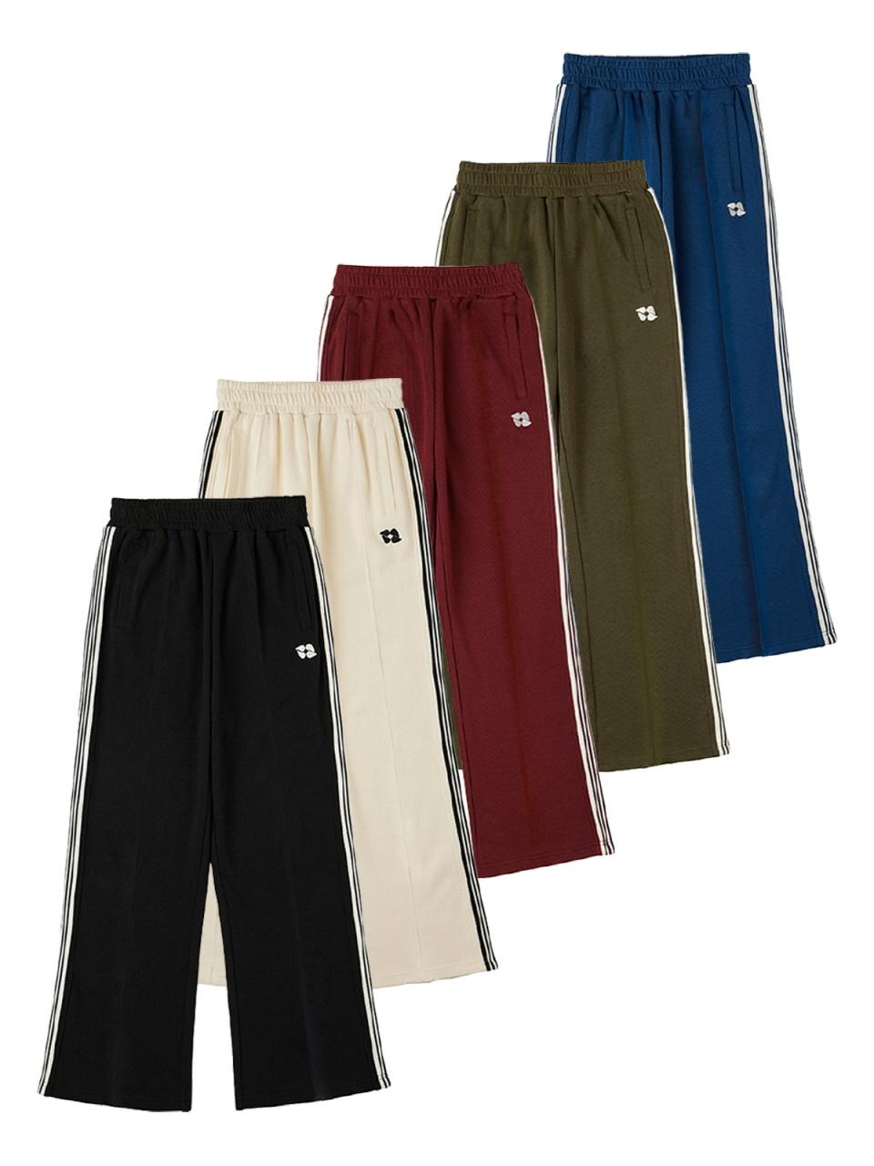 Semi-Bootcut Contrast Line Premium Track Pants