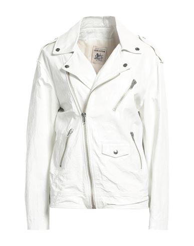 Semicouture Woman Jacket White Size 4 Soft Leather