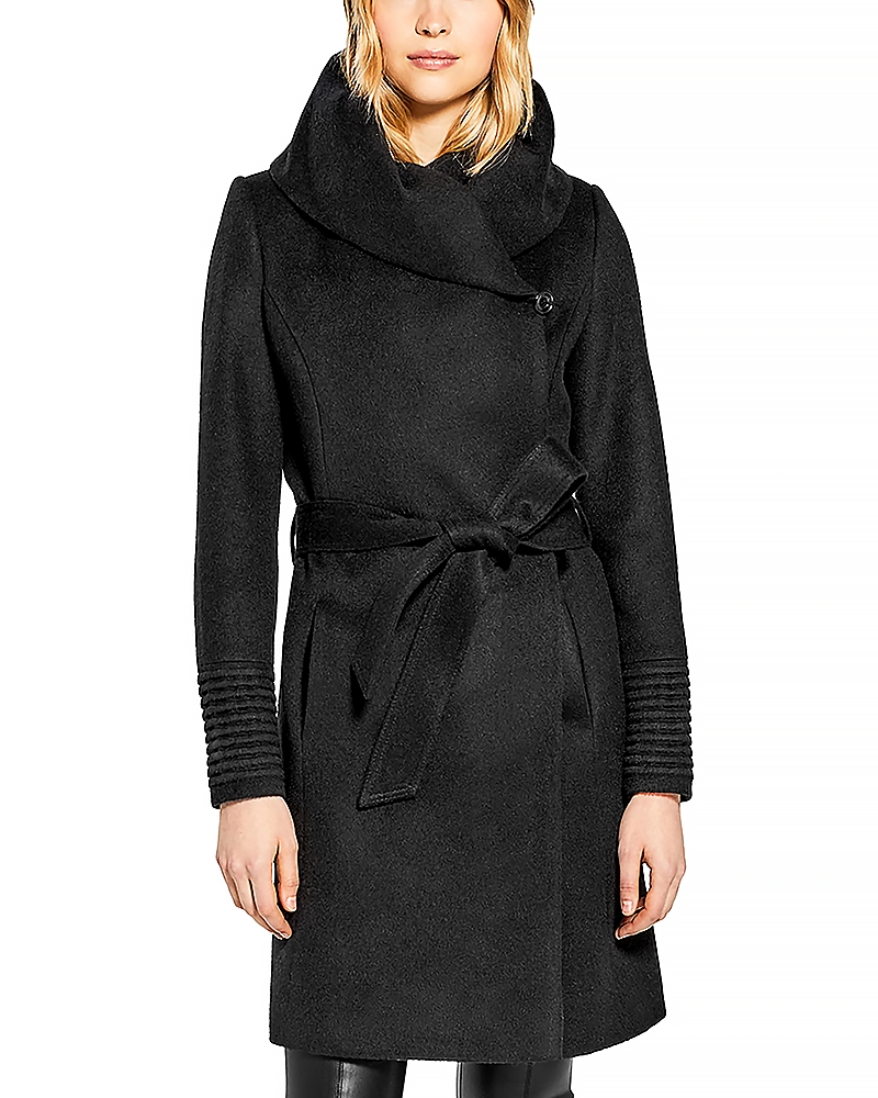 Sentaler Hooded Mid Length Wrap Coat