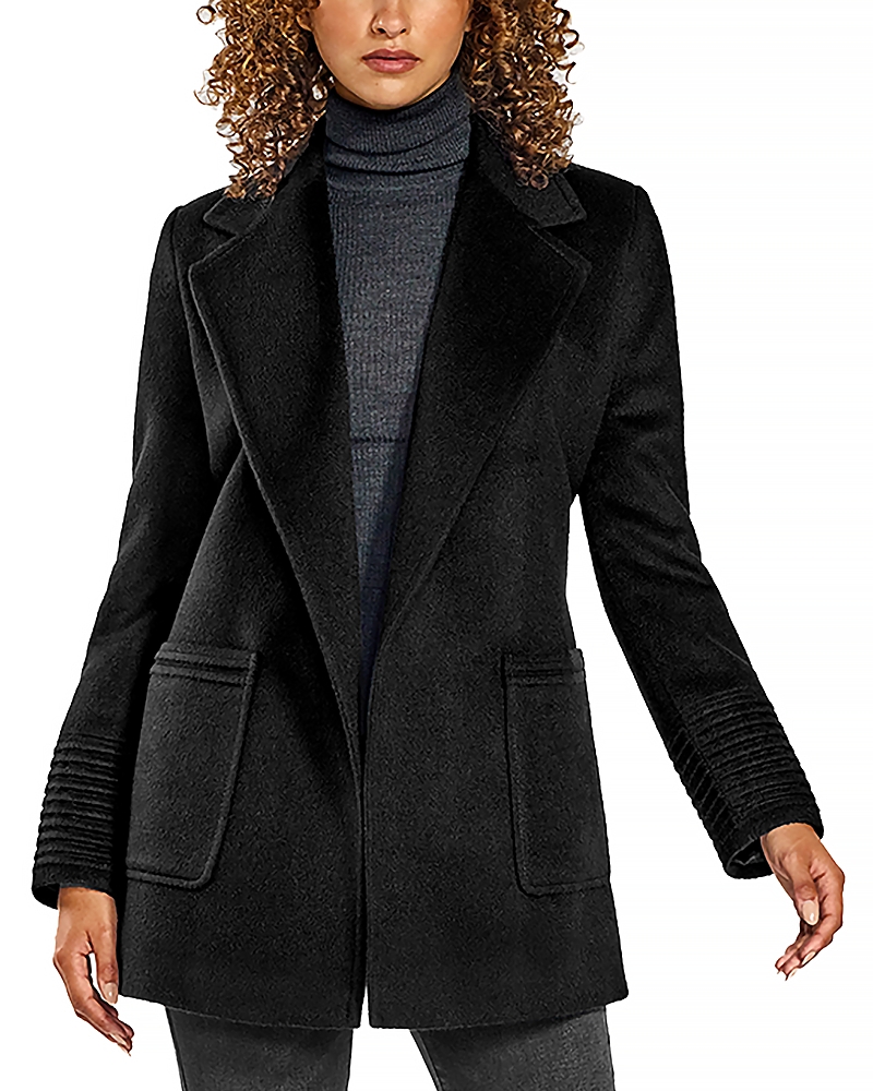 Sentaler Notch Collar Open Front Wrap Jacket