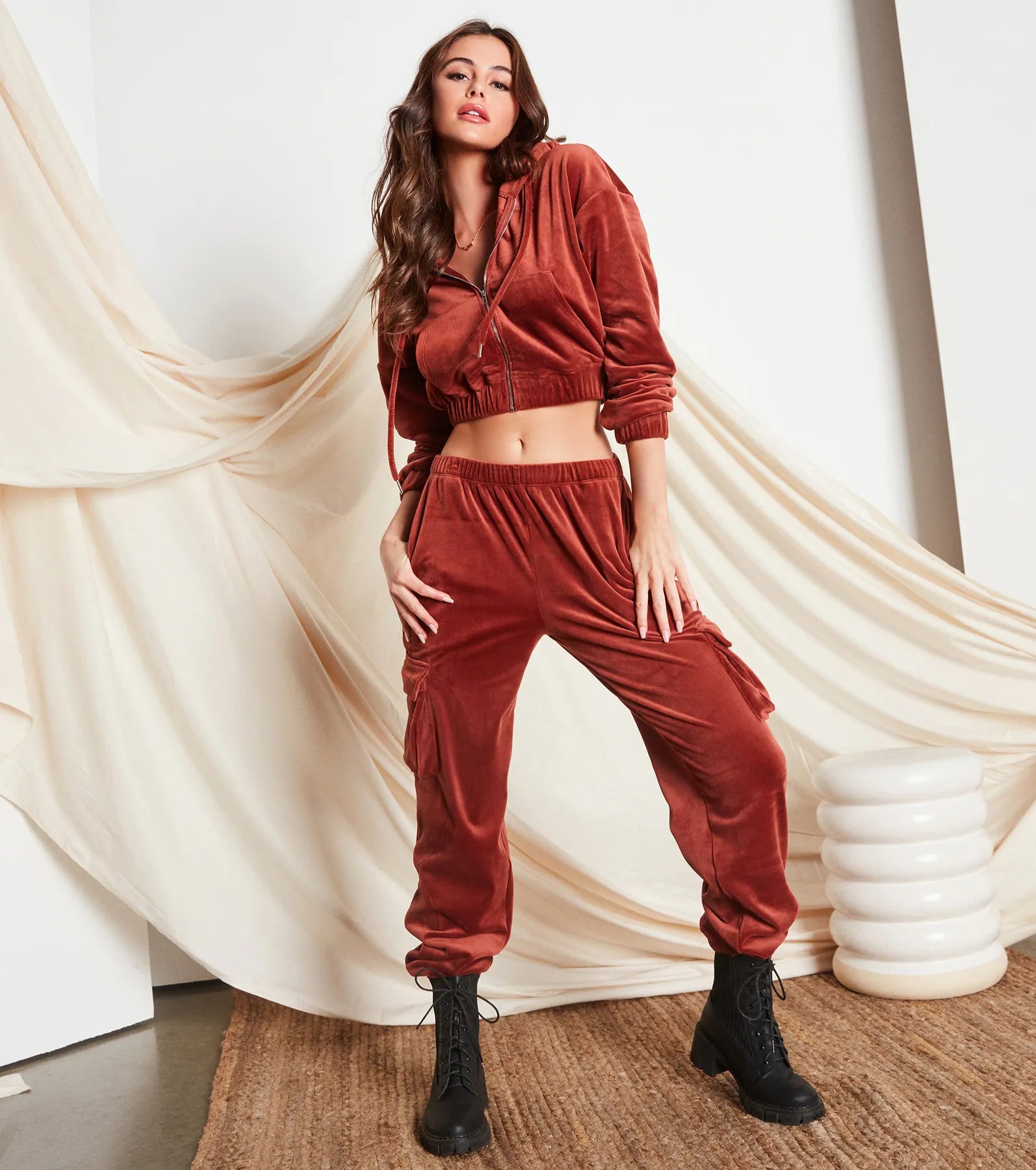 Serious Chills Velour Cargo Joggers