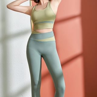 Set: Two Tone Sports Bra Top + Leggings