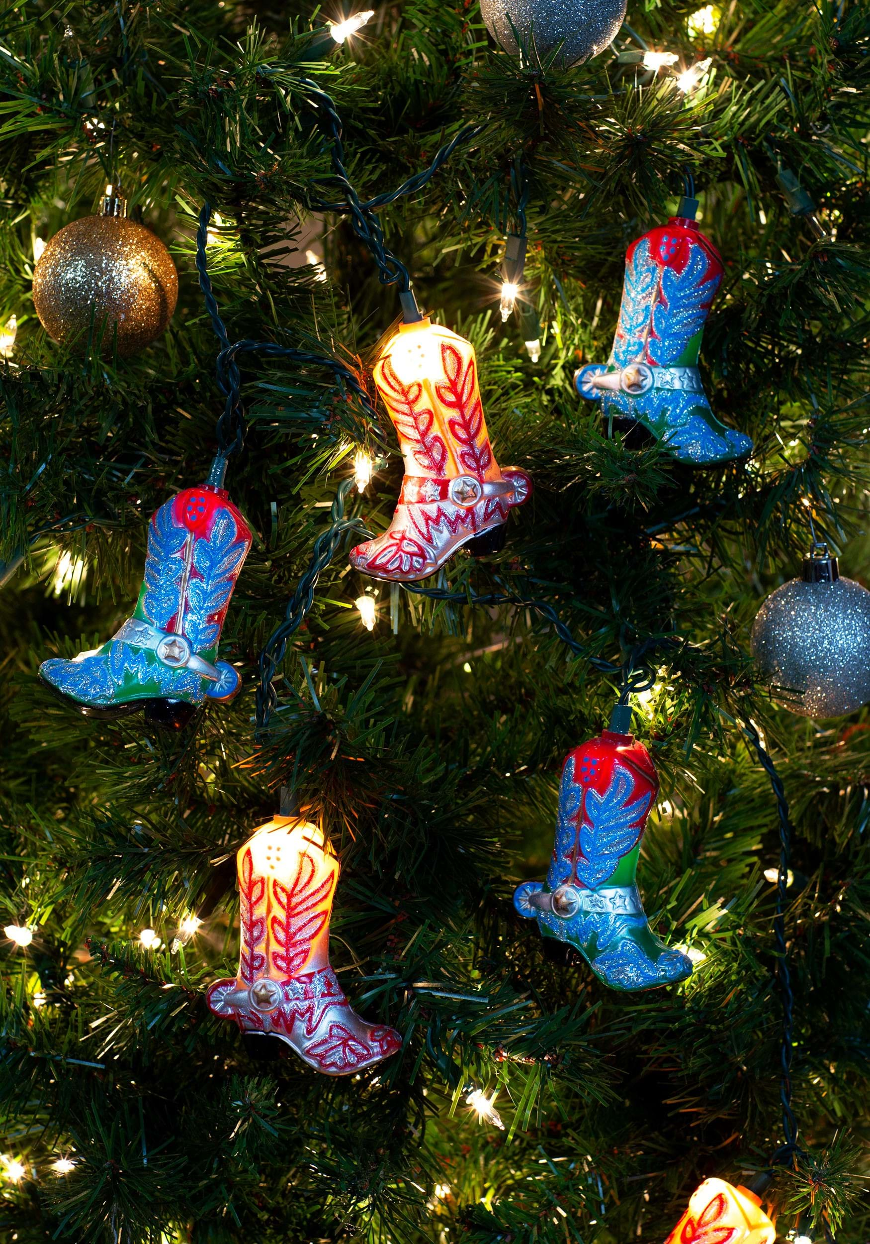 Set of 10 Glittery Cowboy Boots Light Set