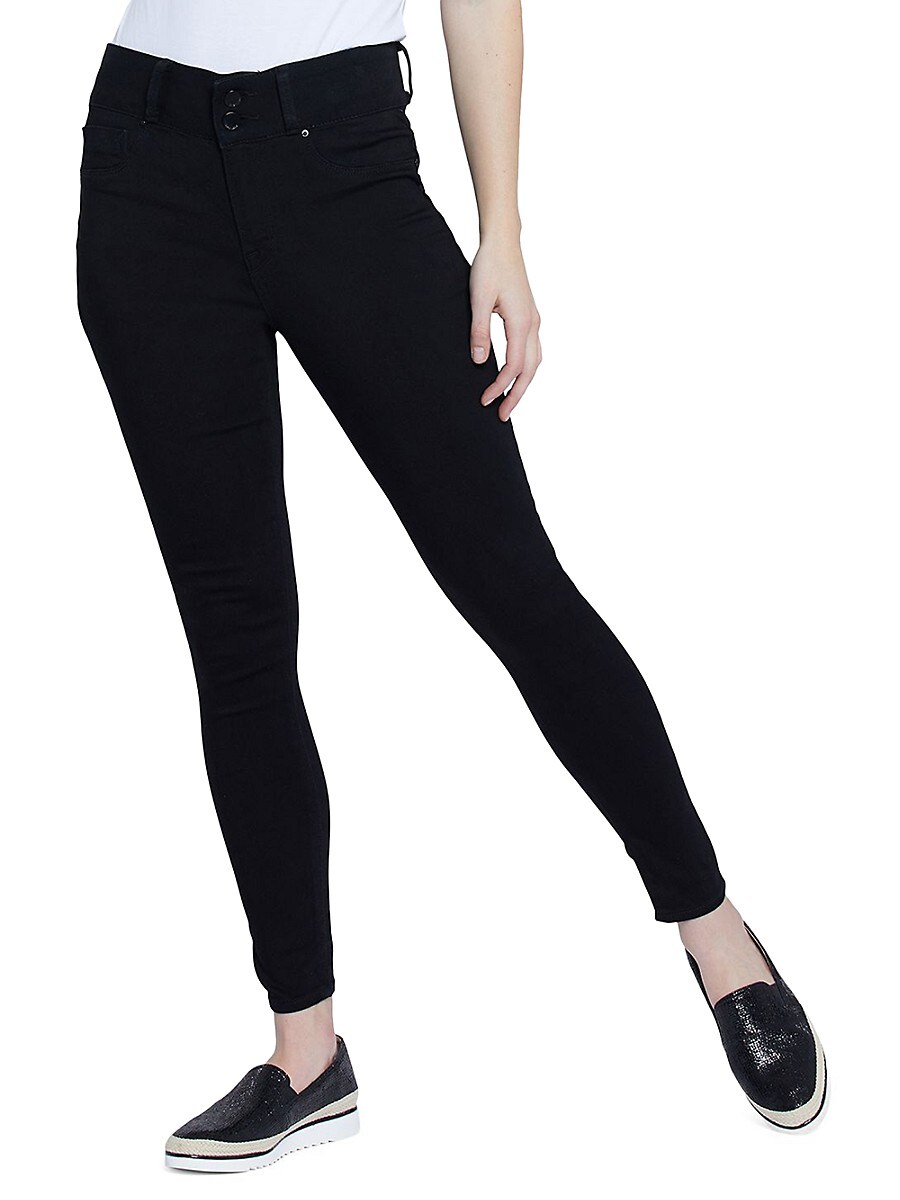 Seven7 Women's Curvy High Rise Ankle Jeggings - Black - Size 4